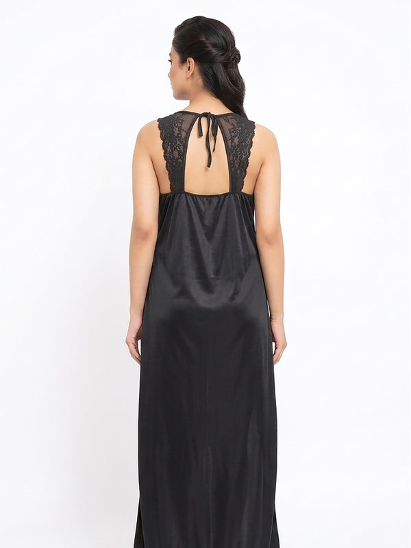 Satin Nightgown & Robe Set — Luxury 2-Piece Sleepwear